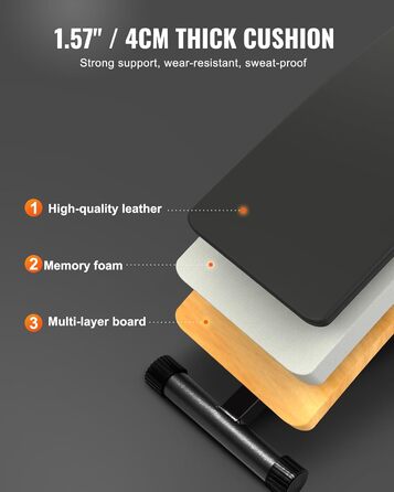 VEVOR лавка для віджимань, Bauchbank з обертовим руків'ям, регульована висота, міцна сталь, вантажопідйомність 500/600/453,6 кг для домашніх тренувань, силові вправи, м'язи всього тіла (лавка для пресу/500lbs)