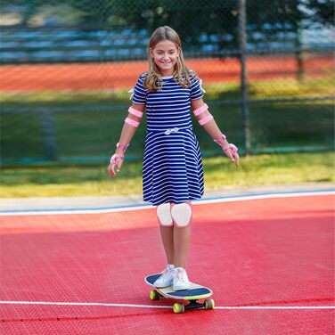 Набір захисту для дітей: наколінники, налокітники, рукавички. Підходить для роликів, скейтборду. Колір: зелений, рожевий (M, M, Pink)