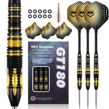 Дарти WIN.MAX Tungsten 90% (24г) з металевим наконечником - 3 шт., професійні сталеві дротики