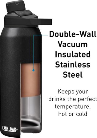 Термобутилка Camelbak Chute Mag 1 л, нержавіюча сталь, чорна, вакуумна ізоляція