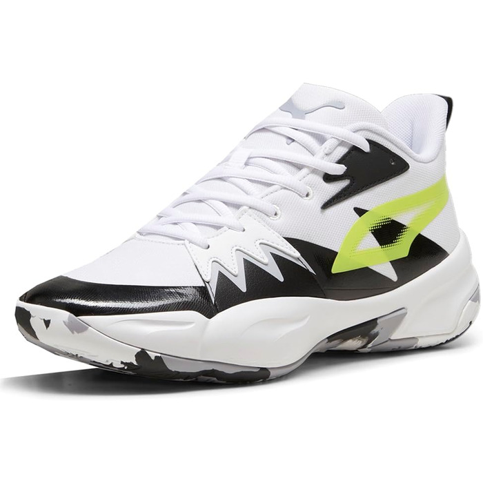 Баскетбольні кросівки Puma Genetics для чоловіків, білий-електрик лайм, 43-44 EU