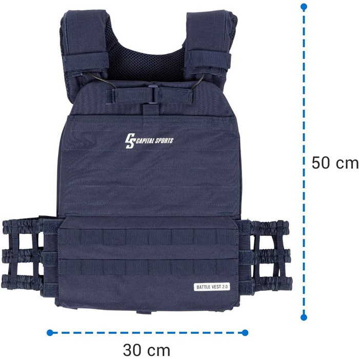 Capital Sports Battlevest 2.0 - Вага жилет для тренувань, 8.0/13.2 кг, у камуфляжі, синій, чорний, оливковий
