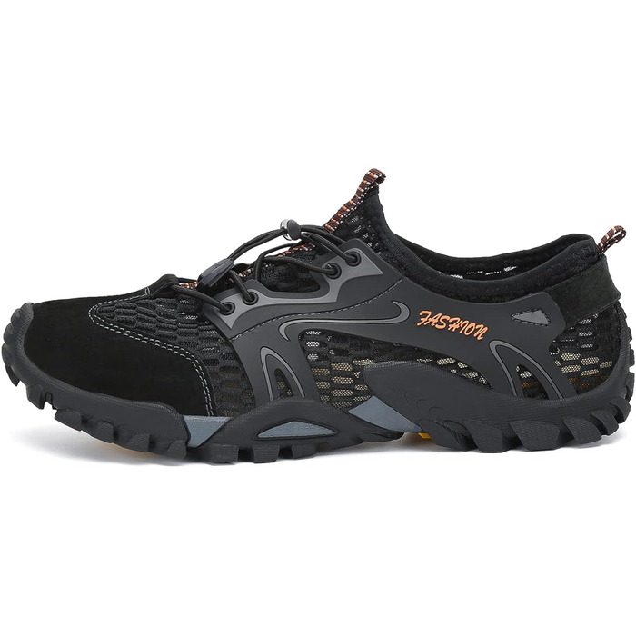 Чоловічі спортивні сандалії FLARUT для літа, трекінгу та хайкінгу. Легкі, дихаючі, з сітчатим верхом. Ідеально для туризму, бігу та скелелазіння. Розмір 44 EU, чорний колір.