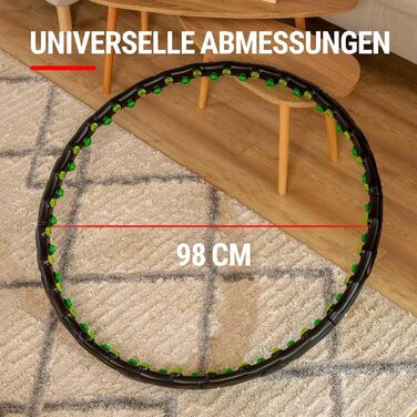 Обруч Hop-Sport Hula Hoop для дорослих, 64 масажні виступи, 8 секцій, 98 см – масажний хулахуп для схуднення та тренування пресу