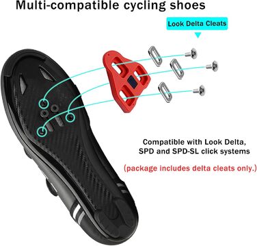 Велотуфлі для чоловіків та жінок, сумісні з Peloton, для велотренажера, шосе, з шипами Delta, білі (45 EU, сірий)