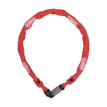 Замок ланцюговий ABUS 1200 Web – кодовий замок з 3-значною комбінацією, сталевий ланцюг, легкий велосипедний замок, 60 см, червоний