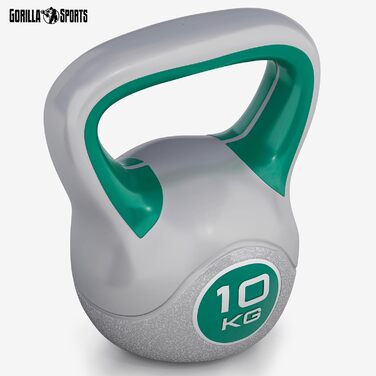 Гиря GORILLA SPORTS з пластику, 2-20 кг, для фітнесу та тренувань, окремо або в наборі, із/без підставки