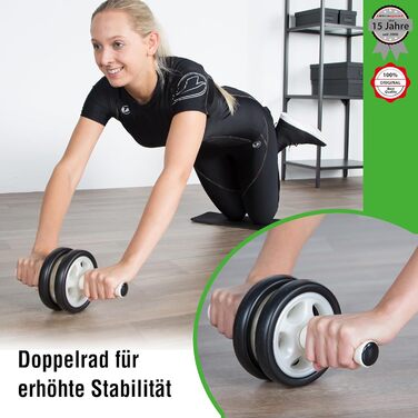 Ролер для пресу Ultrasport AB Roller з килимком для колін, тренажер для пресу для чоловіків та жінок, компактний, для сеньйорів, білий/рожевий