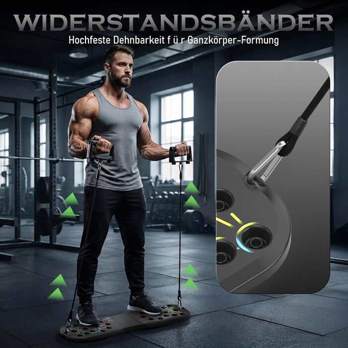 Складані віджимання-грифи 20 в 1 для силових тренувань вдома, фітнес-опори для віджимань Push Up Bar, чорний набір