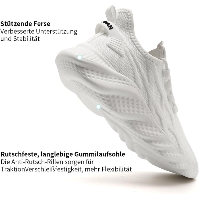 Чоловічі спортивні кросівки для бігу, тенісу, тренувань та повсякденного носіння (46 EU, білий)