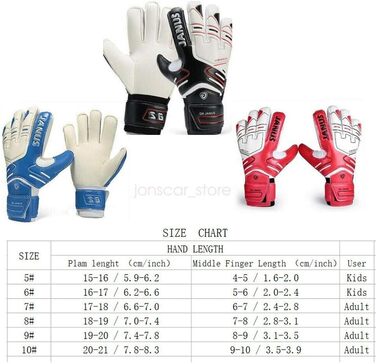 Професійні воротарські рукавички для футболу з захистом пальців з латексу, чорні, розмір 8 (для дітей та дорослих)