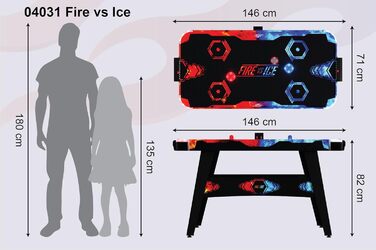 Airhockey Carromco Fire & Ice: Ігровий стіл з LED-підсвічуванням та електронним підрахунком очок