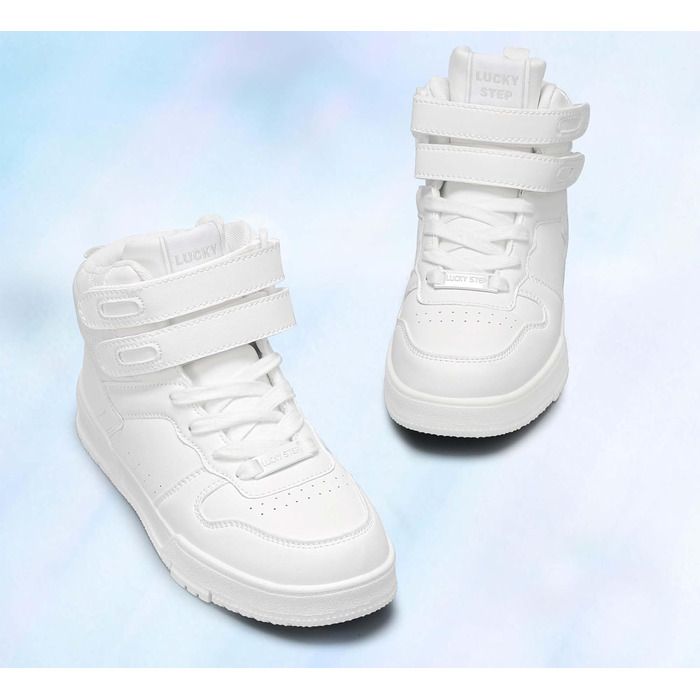 Жіночі баскетбольні черевики Lucky Step з клямкою - стильні кросівки з екошкіри, розмір 39 EU, білі