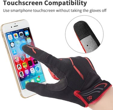 Велосипедні рукавички Vollfinger для чоловіків та жінок з сенсорним екраном, MTB, з гелевою підкладкою, червоні, XL