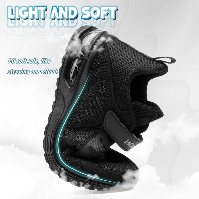 Дитячі кросівки ASHION для хлопчиків та дівчаток: м'які, гнучкі, стабільні, для фітнесу та занять у залі (36 EU, чорний)