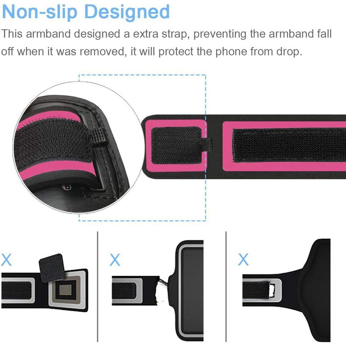 Брелок-тримач для iPhone 16, 15, 14, 13, 12, 11 від JEMACHE для занять спортом (рожевий)