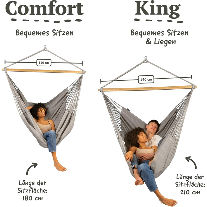 Крісло-гамак La Siesta Domingo Comfort (Мигдаль) - розкішний відпочинок з бамбука та органічної бавовни GOTS