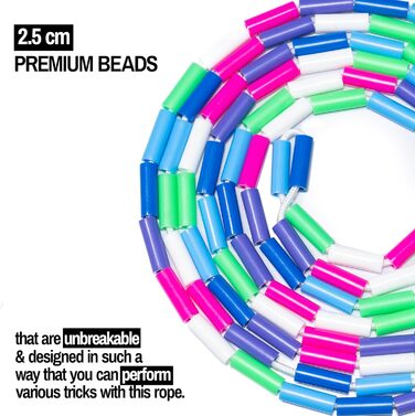 Професійне скакалка для змагань BEAD (3.0м, регульована довжина) (Waldfee)