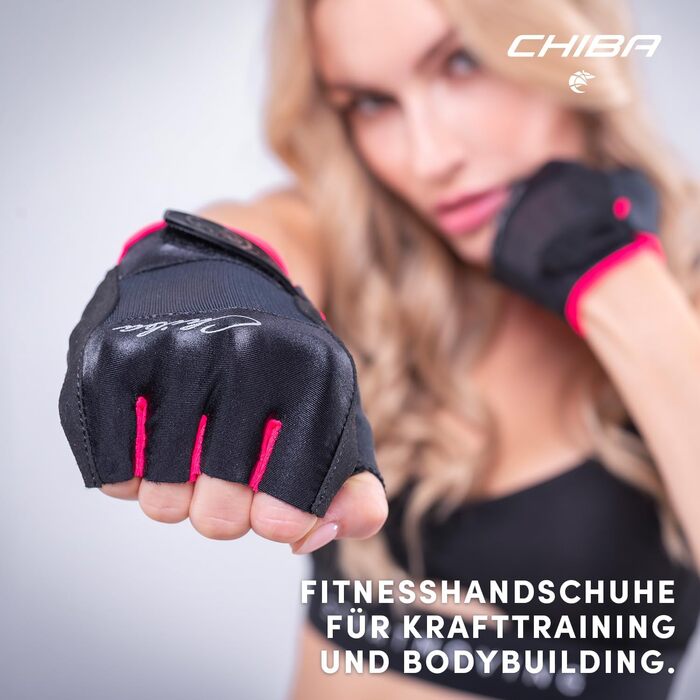 Жіночі фітнес рукавички Chiba Lady Diamond, еластичний верх, посилена долоня, вентиляція, Quickpull, махровий великий палець, машинне прання 30°C