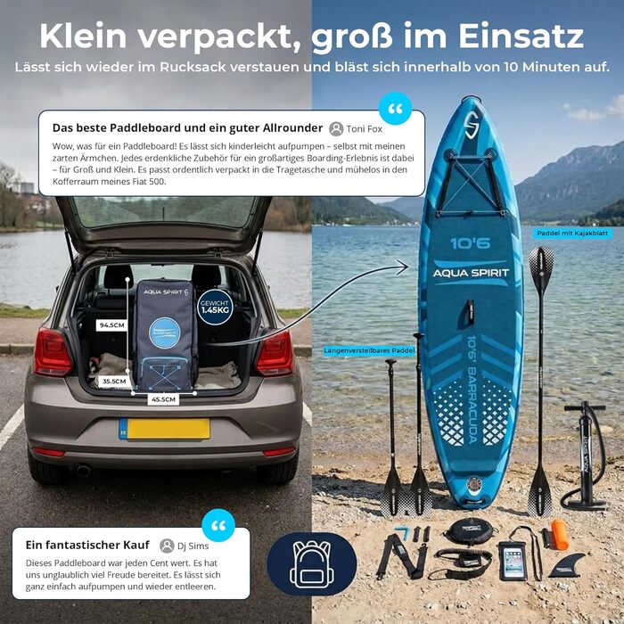 SUP дошка Aqua Spirit надувна 2024 (320x81x15 см) + каяк-кіт: весло, рюкзак, насос. Для початківців/експертів. Гарантія 2 роки