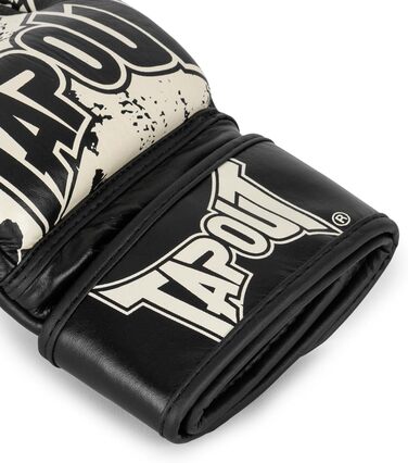 Боксерські рукавички Tapout MMA Pro з натуральної шкіри, чорні/екрю, розмір L