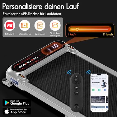 Біговий тренажер BLACK LORD X7 з мотором 3.0PS, Bluetooth, нахил 3 рівні, LED дисплей, дистанційне керування, срібний колір