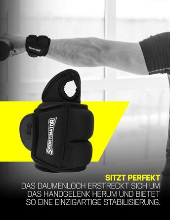 SPORTINATOR Манжети-обтяжувачі для рук і ніг, 2 шт, 2 x 1,5 кг, на липучці, для тренувань, жіночі та чоловічі