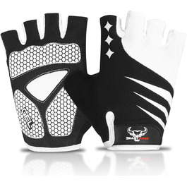 BEAST RAGE Fingerless Fahrradhandschuhe: Гелеві, антиковзні, для MTB, тренувань, сірі (L)
