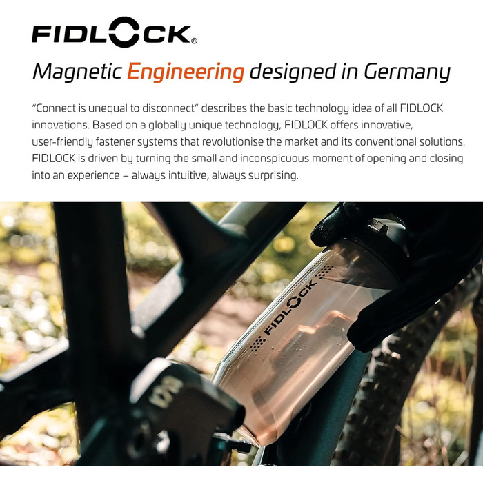 Велосипедна пляшка Fidlock Twist 590 мл, прозора з чорною кришкою, з магнітним кріпленням