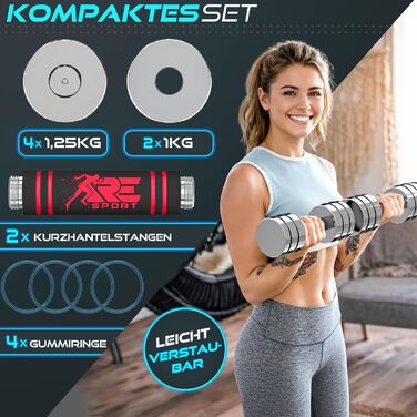 Набір гантелей 2 шт. з масивного сталі 2,5/5/7,5/10 кг | Гантелі з набором ваг та пінополіуретановими ручками | Фітнес гантелі для дому, силові тренування та нарощування м'язів, блакитний (червоний, 2 x 7,5 кг)