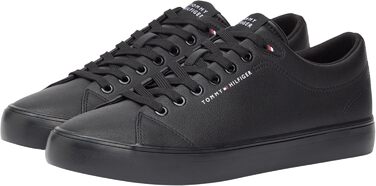 Чоловічі шкіряні кросівки Tommy Hilfiger Th Hi Vulc Core Low LTH Ii ESS (FM0FM05511), чорні, розмір 44 EU