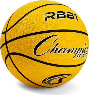 Champion Sports Pro-Style Basketball Gummi Official (Size 7) - Жовтий м'яч для баскетболу