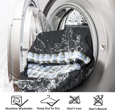 Сплячий мішок GEERTOP XXL 4 сезони, фланелевий, 220x100 см, для дорослих, кемпінг, подорожі, туризм, чорний у синьому клітинку