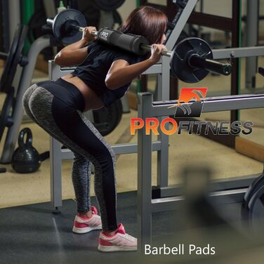 ProFitness накладка на штангу для присідань і випадів, м'яка подушка для плечей і стегон, для олімпійських та стандартних грифів, чорна