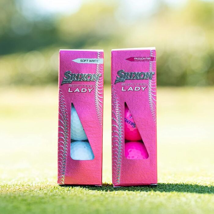 Гольф-м'яч Srixon Soft Feel Lady 8 & 9 для жінок | Низька компресія, простий високий старт | М'яка текстура | Ідеально для помірних замахів та підвищеної точності | Білий (SOFT FEEL LADY8, Білий)