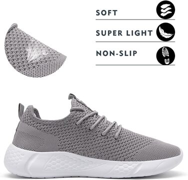 Чоловічі кросівки для бігу та занять спортом, повсякденне носіння, легкі, дихаючі (48 EU, світло-сірий)