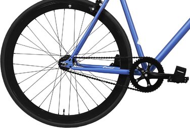 Велосипед FabricBike Original Hi-Ten, сингл-спід, фікс, міський, синьо-чорний, 8 кольорів, 3 розміри, 10,45 кг, рама 53 см (M)
