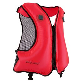 Надувна рятувальна жилетка для дорослих, до 100 кг та 150-200 см, регульована, подвійна камера, висока видимість для каякінгу, SUP, серфінгу, дайвінгу (відповідно до норм ЄС) (Червона)