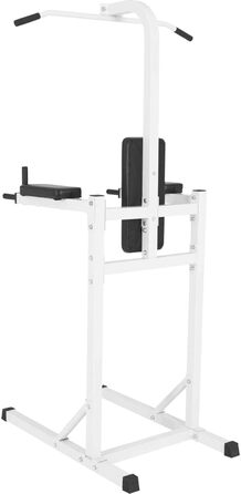 GORILLA SPORTS® Power Tower – багатофункціональна силова станція для дому: турнік, бруси, тренажер для підтягувань, віджимань і пресу, чорний/білий, фітнес обладнання для домашніх тренувань