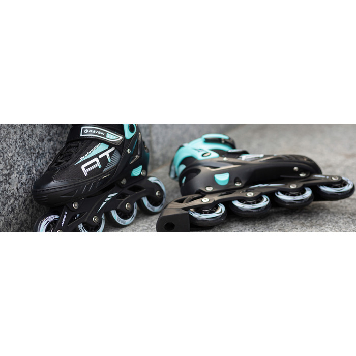 Регульовані ролики RAVEN Profession Black/Mint, розмір 38-42