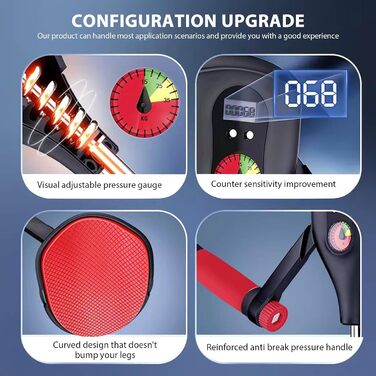 Тренування стегон та тазового дна: тренажер для дому з регульованими ременями та ручками (чорний + червоний)