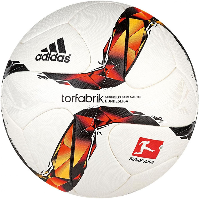 Офіційний футбольний м'яч adidas Torfabrik, білий/червоний/чорний/помаранчевий, 58×37×2 см, 20 л