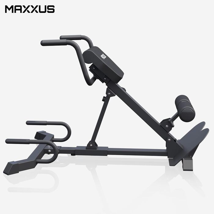 MAXXUS Тренажер для спини 7в1, складаний, сталевий, до 150 кг, гіперекстензія, для дому та пресу, чорний