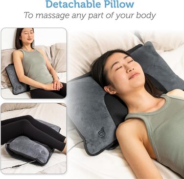 Масажний килимок Comfier з підігрівом, 10 вібраційних моторів та 4 нагрівальними подушками, електричний масажер для тіла, шиї, плечей та спини