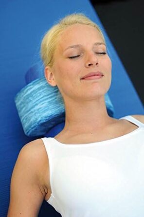 Поролоновий ролик SISSEL Pilates Soft з вирівнювачем для голови, Ø15x90 см, синій, для пілатесу та гімнастики
