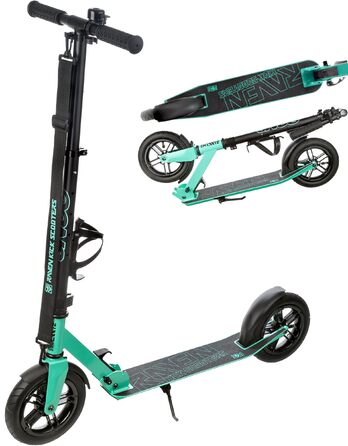 Скутер Raven Roller Cityroller Snug AIR з колесами 200 мм, дзвіночком та тримачем для пляшки (м'ятний)