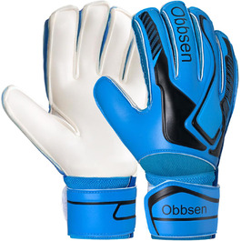 Воротарські рукавиці JOYJ з FingerSave, дитячі унісекс, футбольні, Super-Grip, товстий латекс, для дітей, підлітків та дорослих (Розмір 6, Сині)
