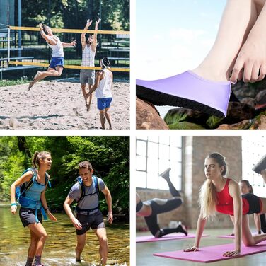 Водні черевики JOTO для жінок, чоловіків та дітей, унісекс. Швидка сушка, для плавання, пляжу, серфінгу. Розмір 40/41 EU, фіолетовий.