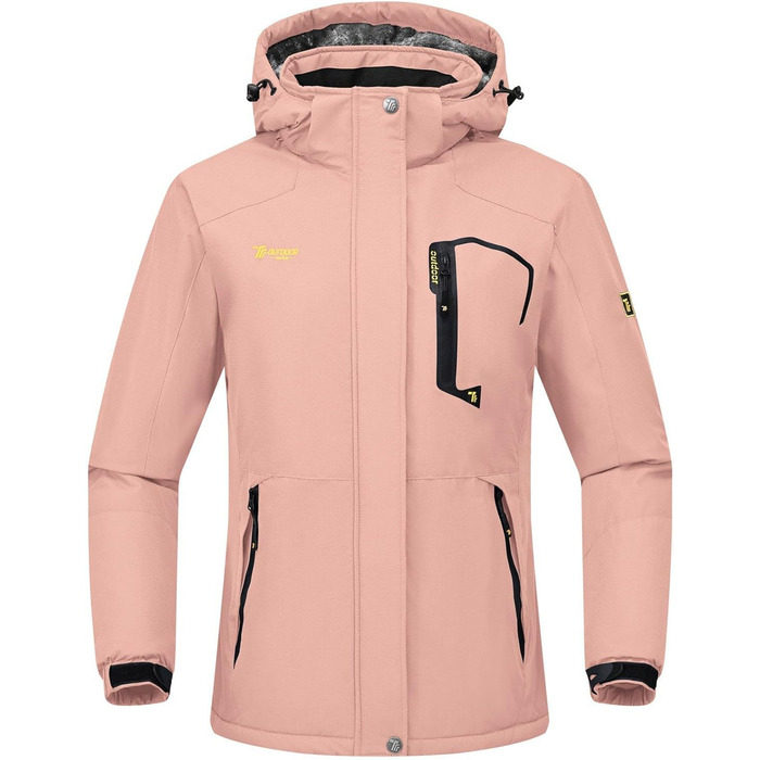 Жіноча тепла зимова куртка Rdruko Softshell з капюшоном, водонепроникна, для сноуборду, рожева, розмір M