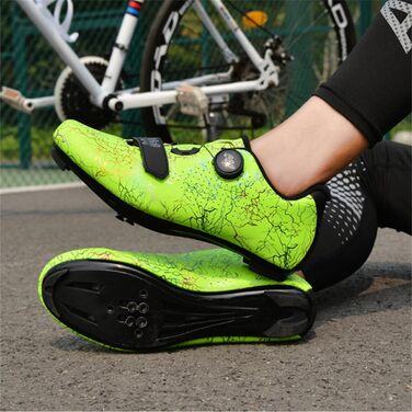 Велотуфлі для чоловіків та жінок SPD/SPD-SL: гоночні, MTB, зручні, дихаючі, для катання на велосипеді (зелені, 37 EU)